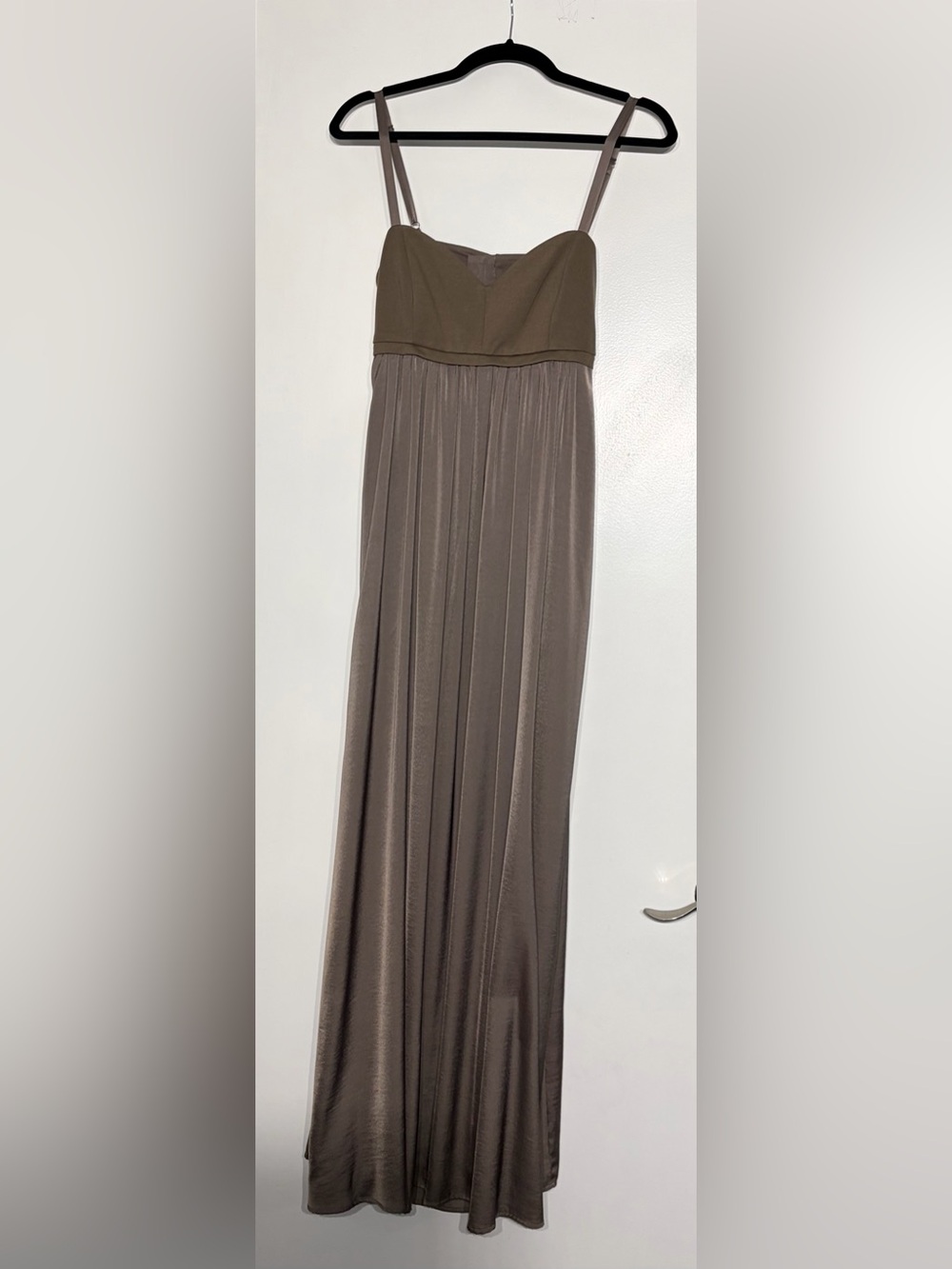 BCBGMAXAZRIA Taupe Strappy Open Back Maxi Dress S